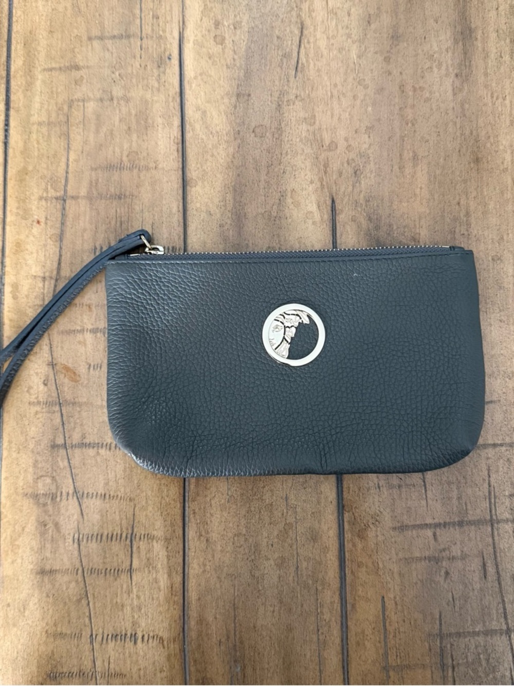 Versace Collection Medusa Grey Leather Wristlet
